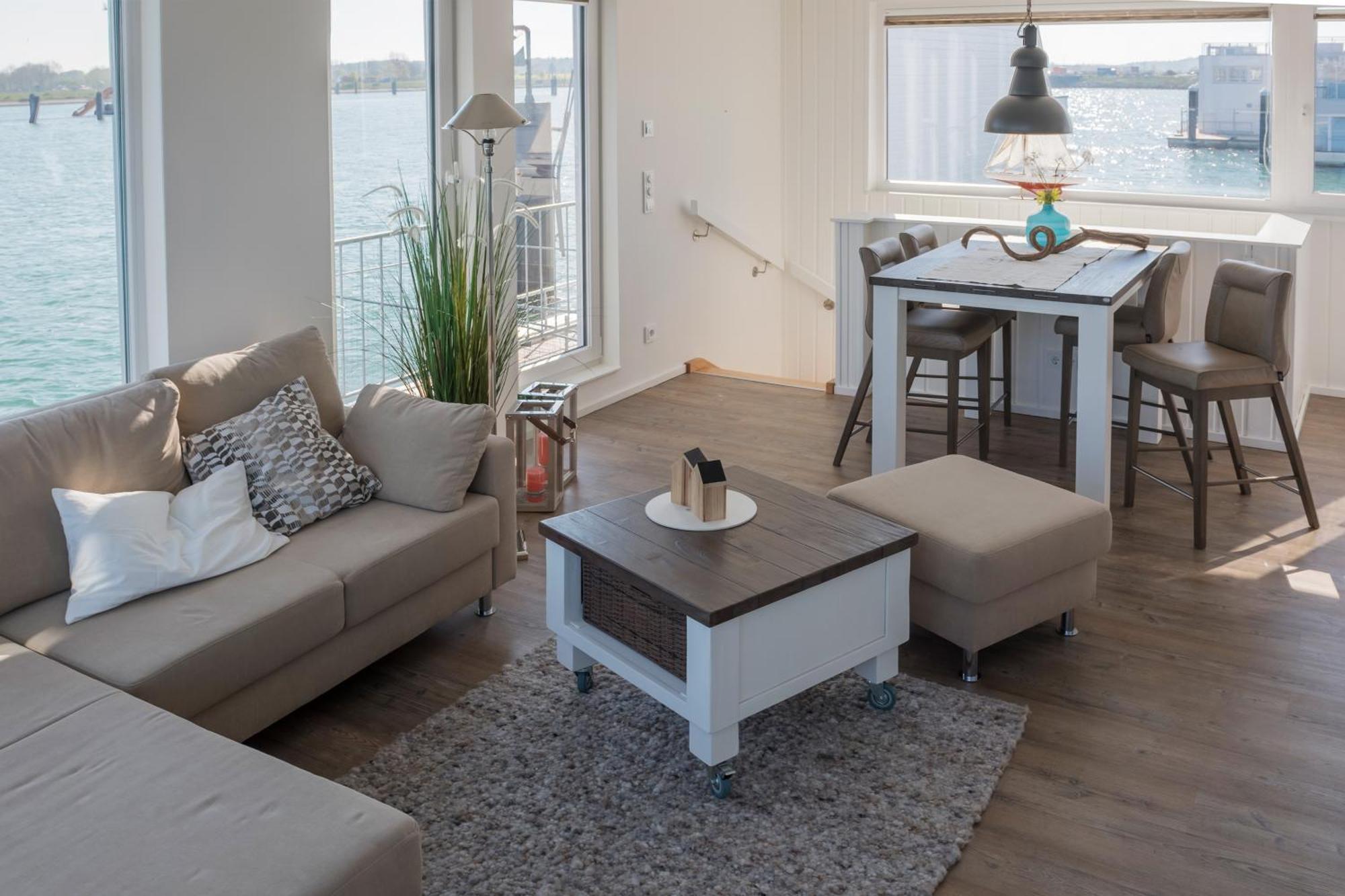 Schwimmendes Ferienhaus Antares One By Seeblick Ferien Oro, Rundum Wasser, Sauna Olpenæs Eksteriør billede