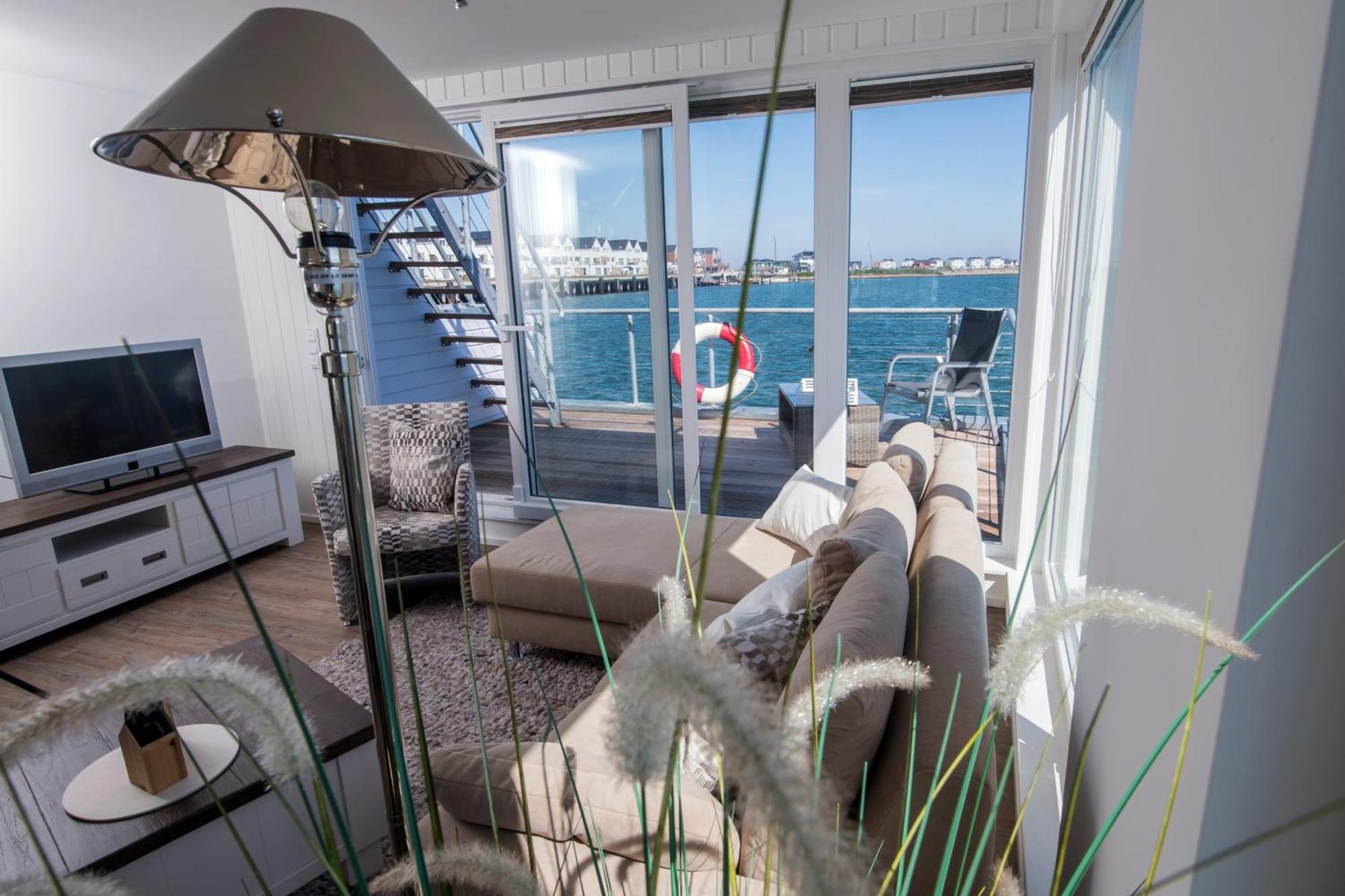 Schwimmendes Ferienhaus Antares One By Seeblick Ferien Oro, Rundum Wasser, Sauna Olpenæs Eksteriør billede