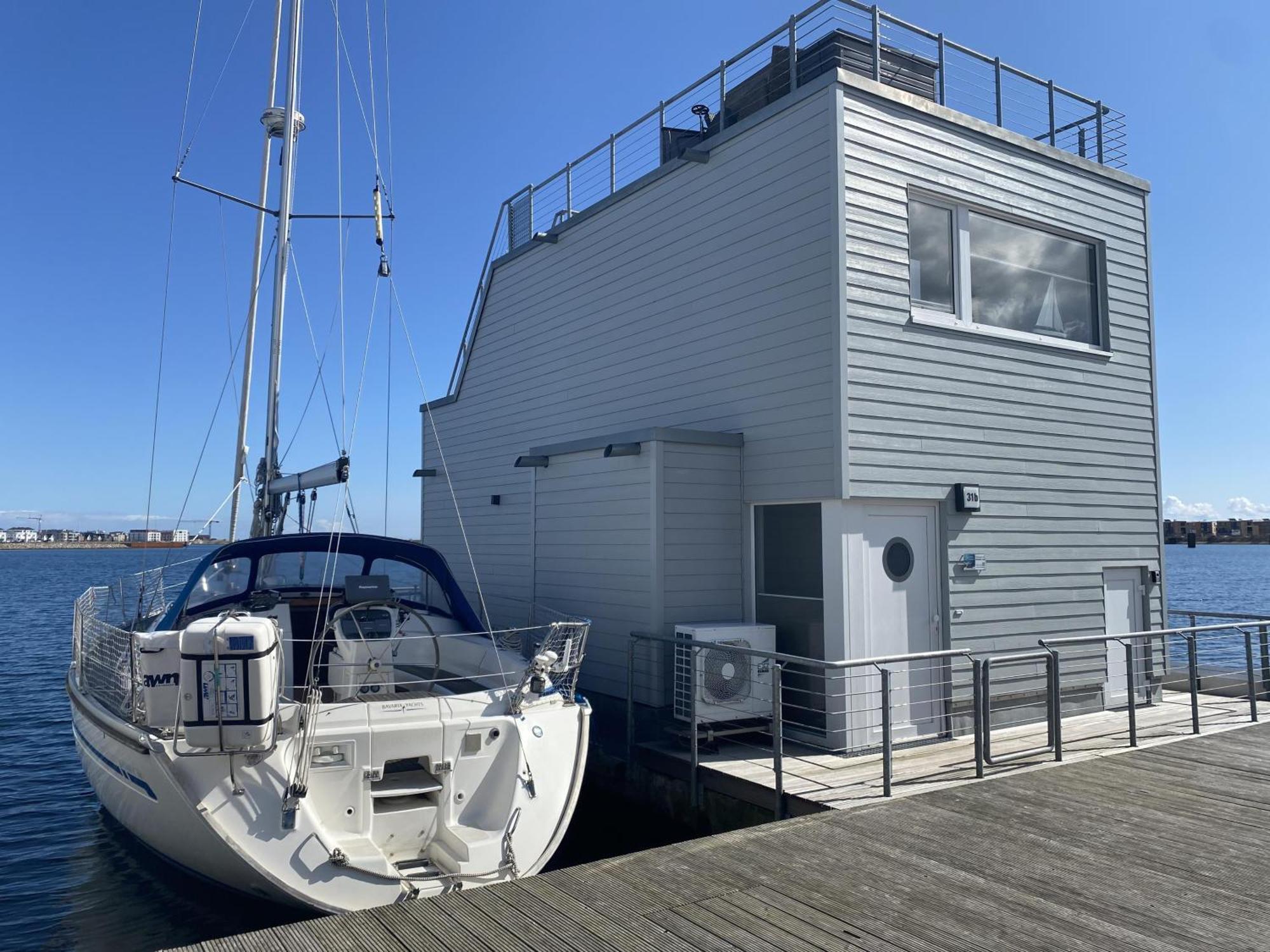 Schwimmendes Ferienhaus Antares One By Seeblick Ferien Oro, Rundum Wasser, Sauna Olpenæs Eksteriør billede